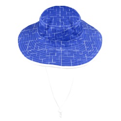 Scratched Royal Blue Wide Brim Bucket Hat