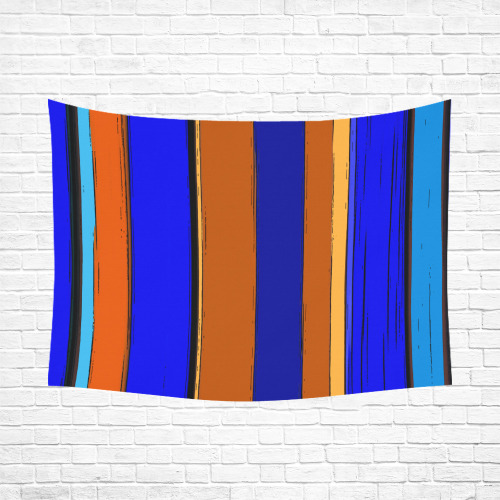 Abstract Blue And Orange 930 Polyester Peach Skin Wall Tapestry 80"x 60"