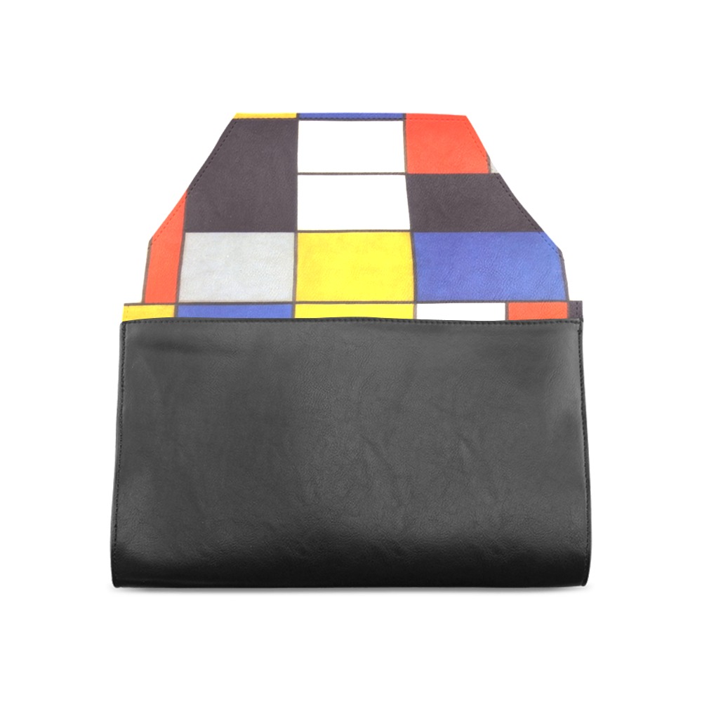 Composition A by Piet Mondrian Clutch Bag (Model 1630)