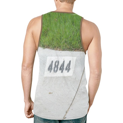 Street Number 4844 with Brown Collar New All Over Print Tank Top for Men (Model T46)