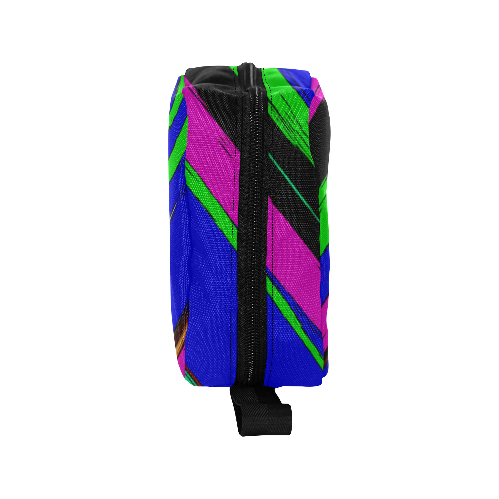 Diagonal Green Blue Purple And Black Abstract Art Toiletry Bag with Hanging Hook (Model 1728)