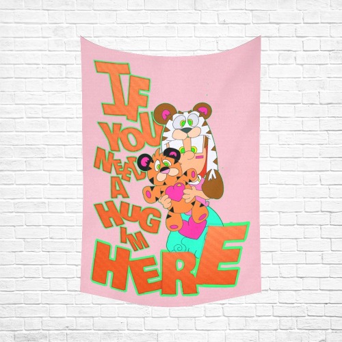 Lilly and gus towel pink Cotton Linen Wall Tapestry 60"x 90"
