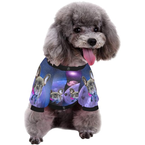 Dog French Bulldog and Planets Pet Dog Round Neck Shirt