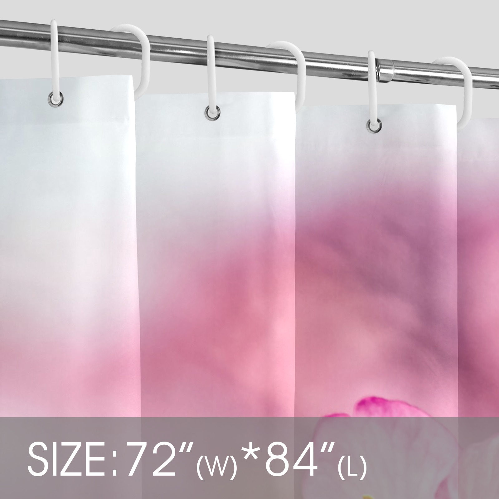 Striking pink sakura cherry flowers, pink mist. Shower Curtain 72"x84"