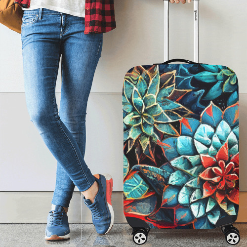 flowers botanic art (8) luggage cover Luggage Cover/Medium 22"-25"