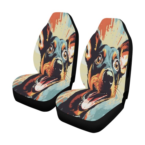 Doberman Pinscher Pop Art Car Seat Cover Airbag Compatible (Set of 2)