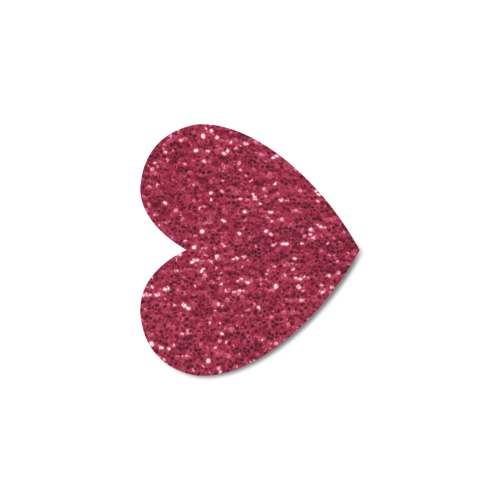 Magenta dark pink red faux sparkles glitter Heart-Shaped Fridge Magnet