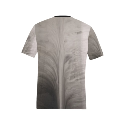 grey landscape Men's All Over Print T-Shirt (Solid Color Neck) (Model T63)
