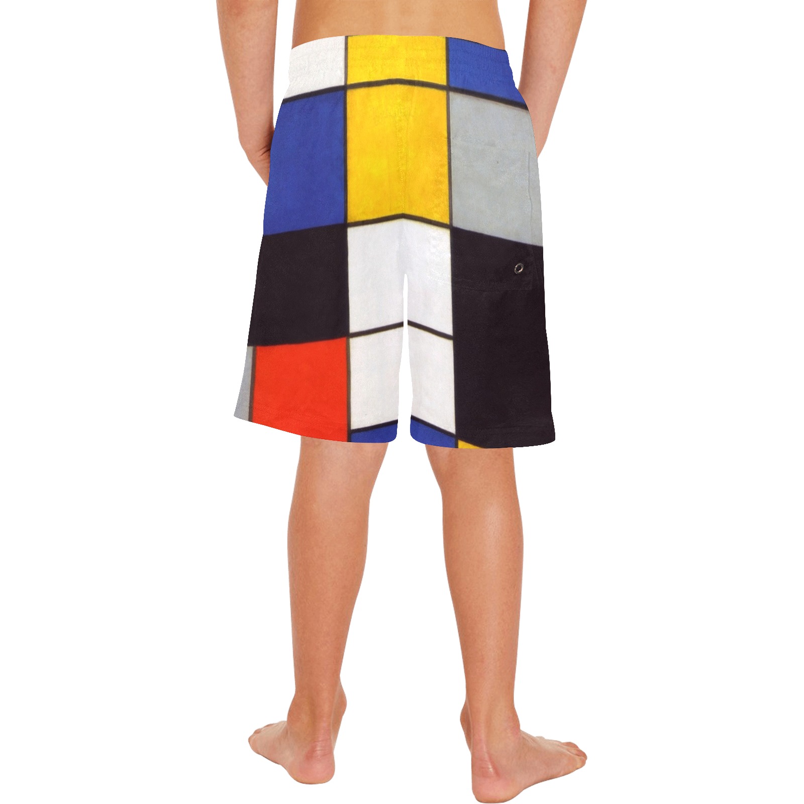 Composition A by Piet Mondrian Boys' Casual Beach Shorts (Model L52)