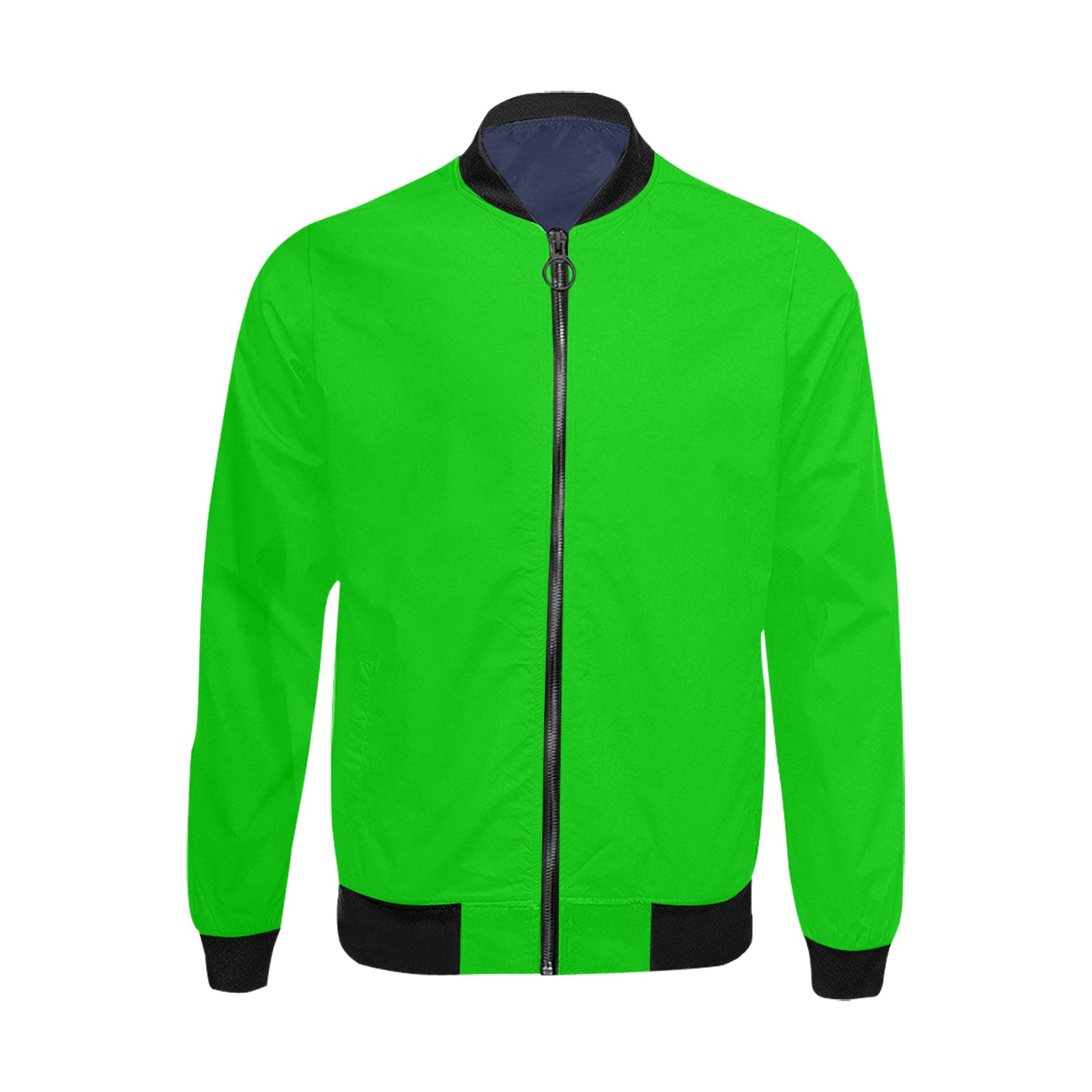Merry Christmas Green Solid Color All Over Print Bomber Jacket for Men (Model H31)