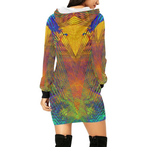 Colorful Venus All Over Print Hoodie Mini Dress (Model H27)