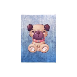 Pug on Grunge Blue Baby Blanket 30x40 Baby Blanket 30"x40"