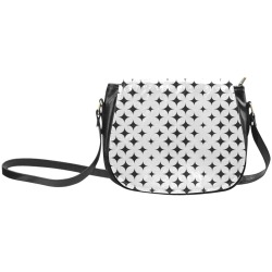 Black and White Classic Saddle Bag/Large (Model 1648)