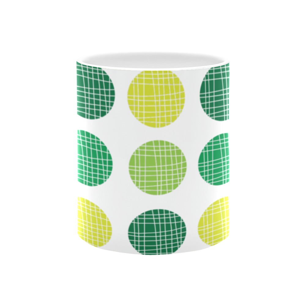Abstract green circles pattern White Mug(11OZ)