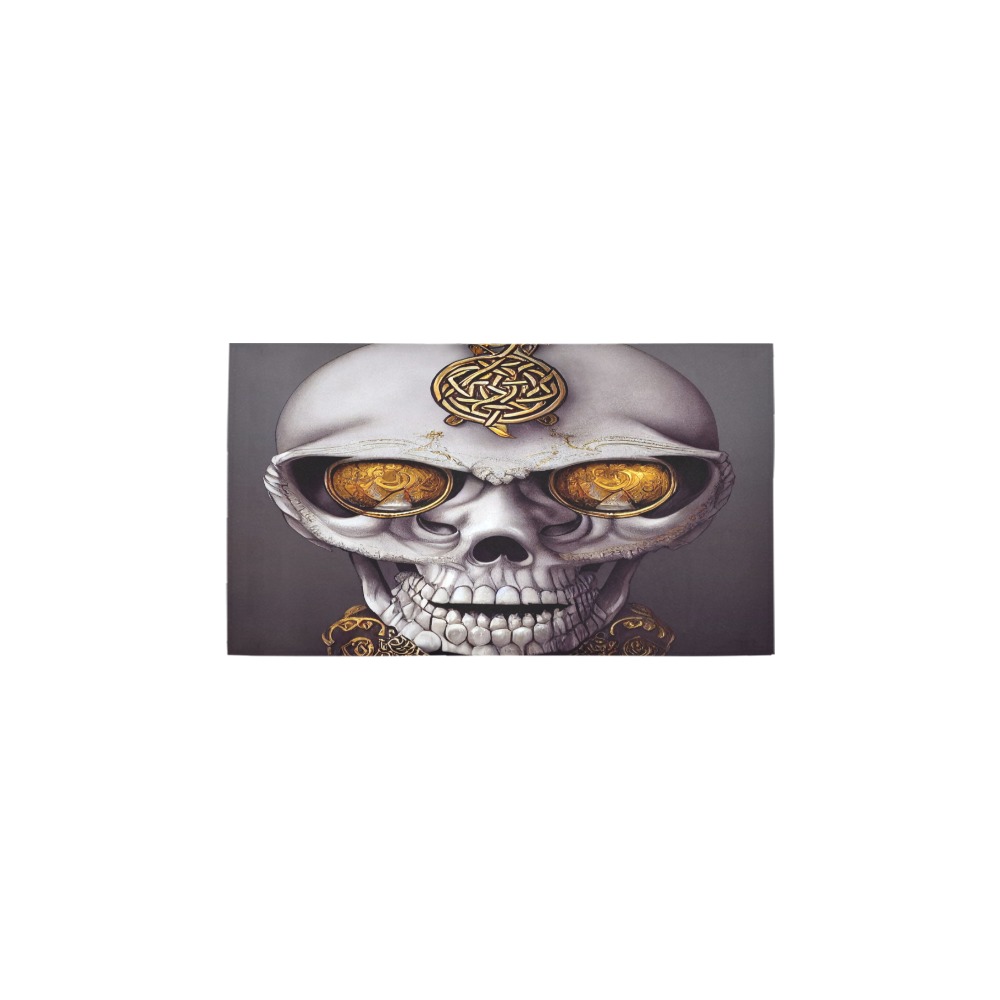 skull with gold eye's Bath Rug 16''x 28''
