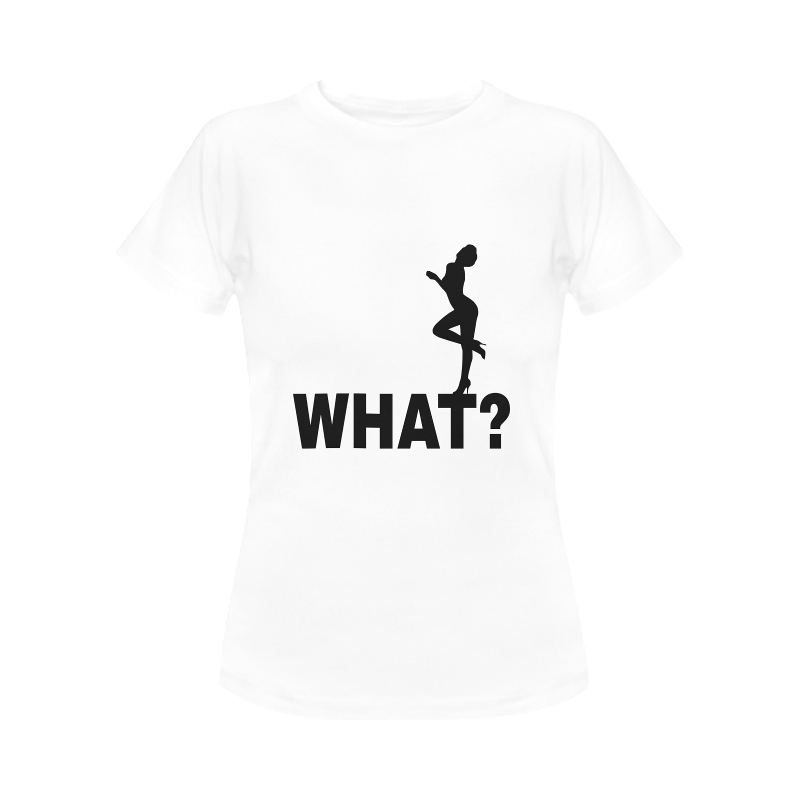 What pretty woman black silhouette funny chic art Women's T-Shirt in USA Size (Front Printing Only)