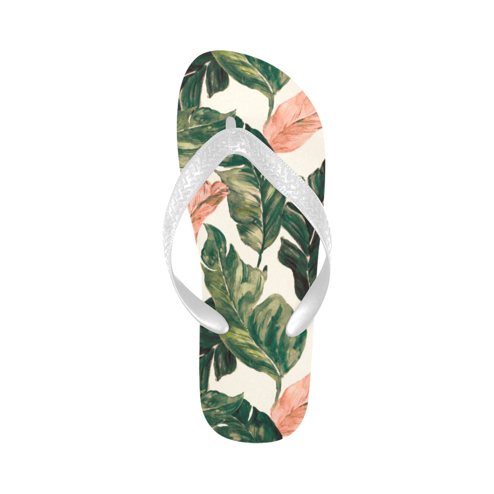 Leaf green & pink Flip Flops for Men/Women (Model 040)