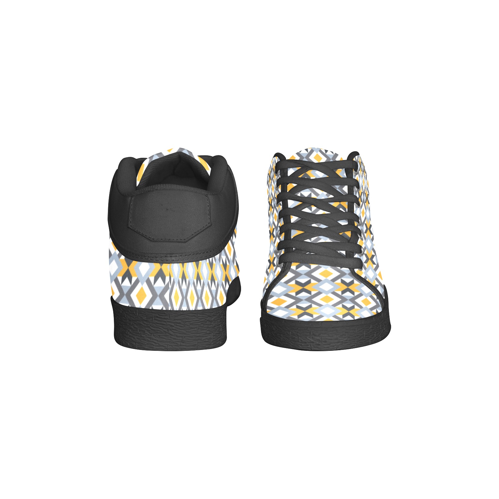 Retro Angles Abstract Geometric Pattern Men's Chukka Canvas Shoes (Model 003)