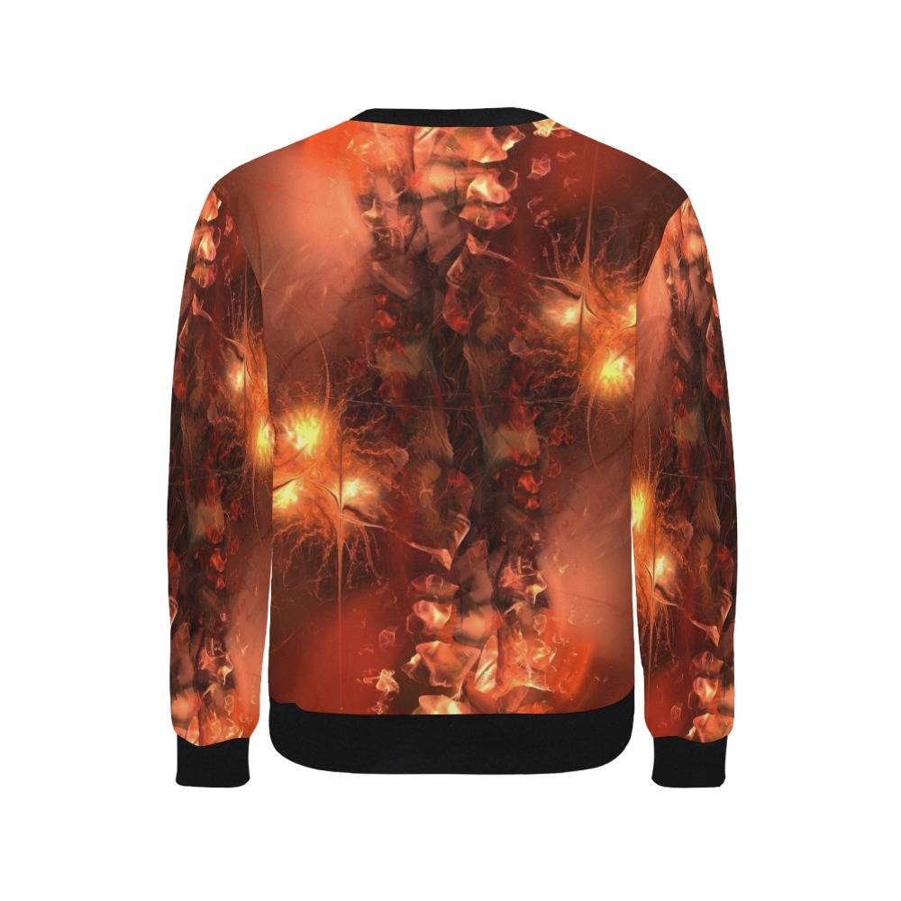 Fractal Men's Rib Cuff Crew Neck Sweatshirt (Model H34)