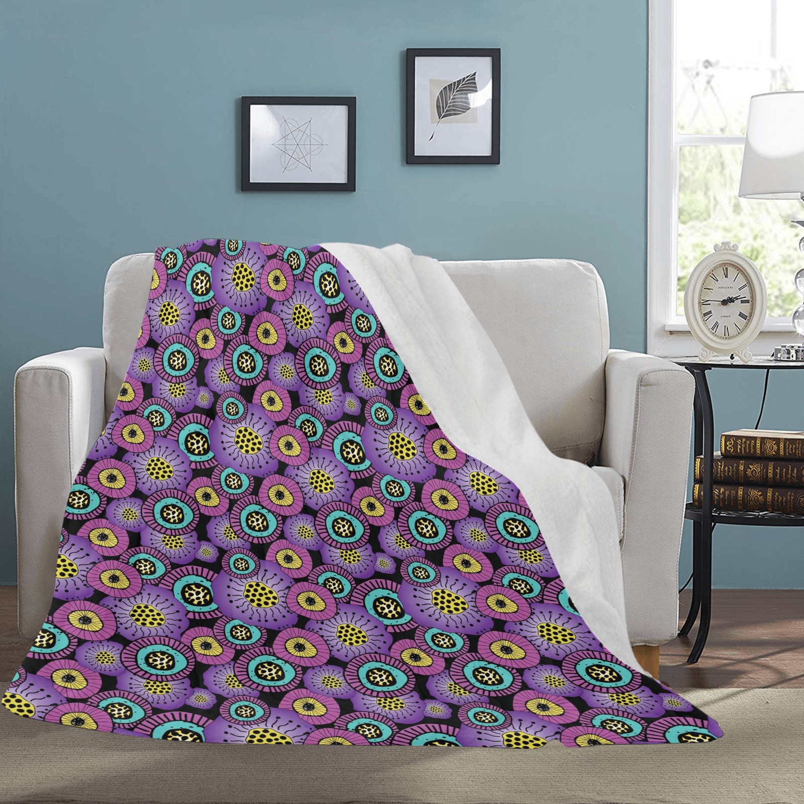 vibrant floral Ultra-Soft Micro Fleece Blanket 70''x80''