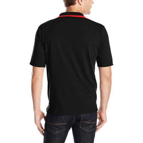 Igorot Pattern Black Polo Men's All Over Print Polo Shirt (Model T55)