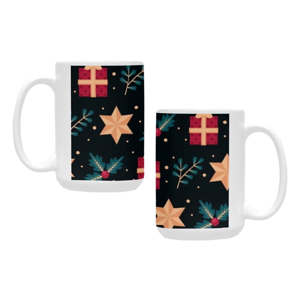 Christmas Gifts and Stars Custom Ceramic Mug (15OZ)