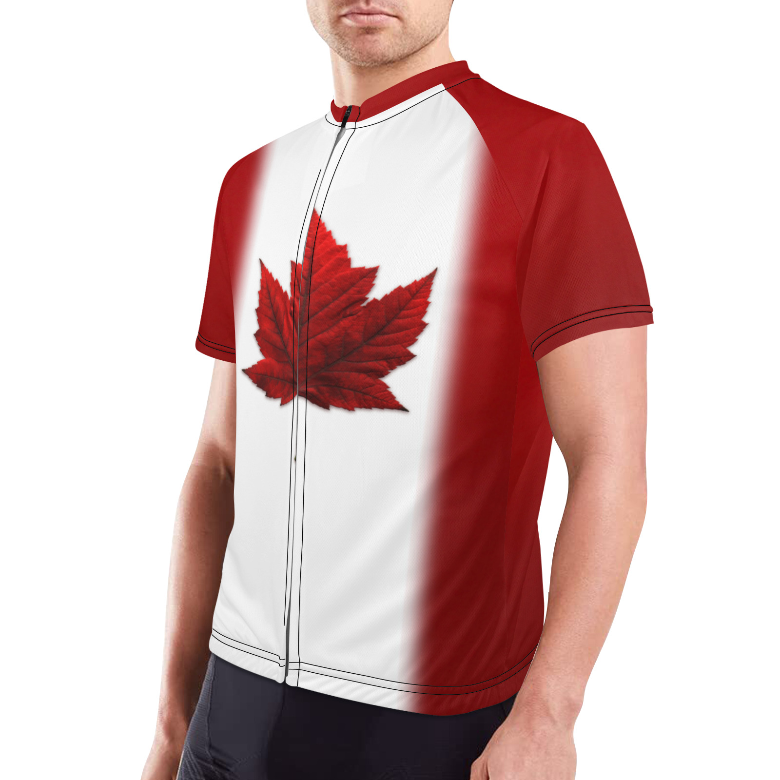 Canada Flag Bike Shirts Men's Cycling Jersey (Model T77)