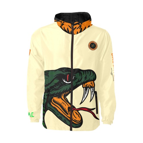 COLAC - Degree'd Up Rattler All Over Print Quilted Windbreaker for Men (Model H35)