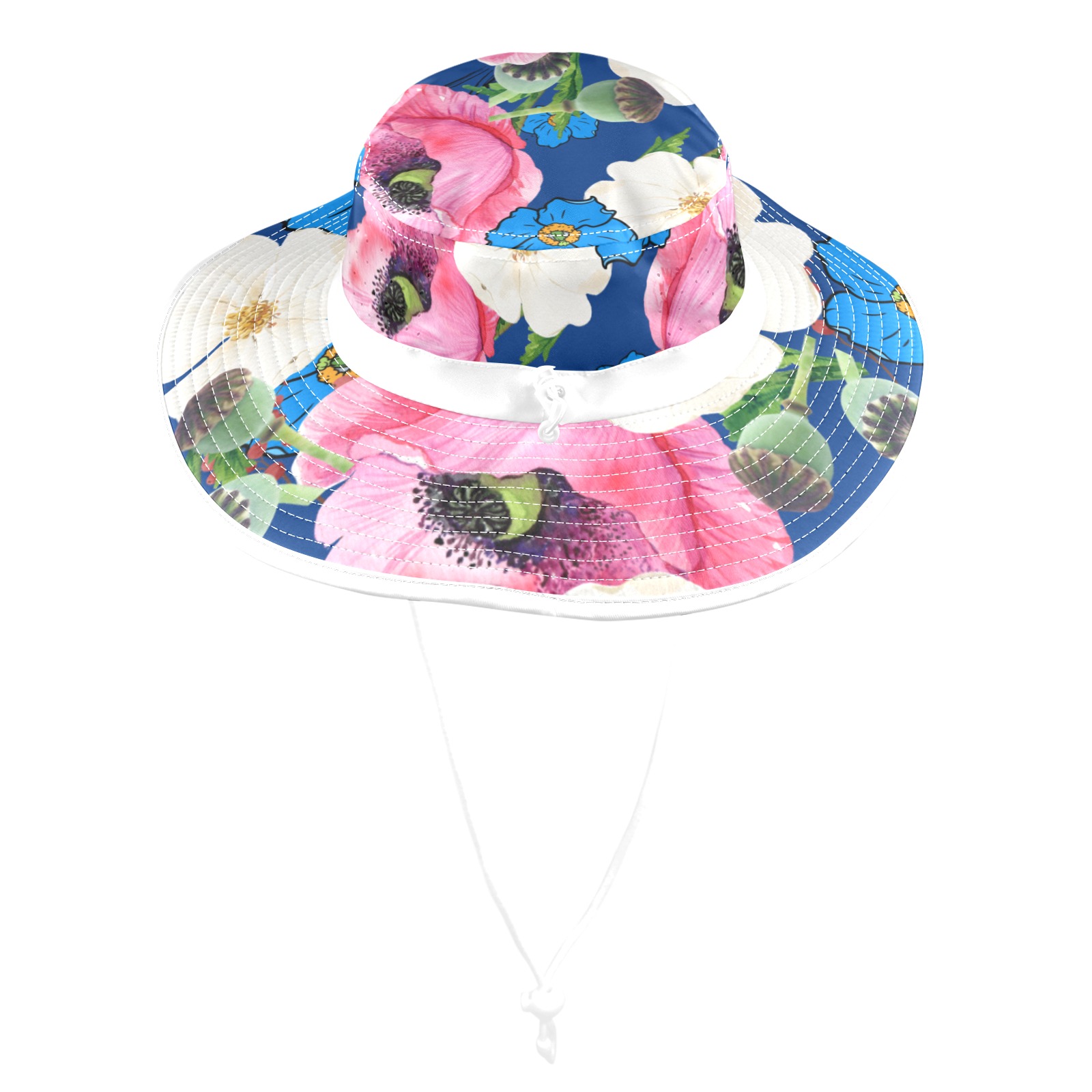 Poppiess Poppies Safari Hat Wide Brim Bucket Hat