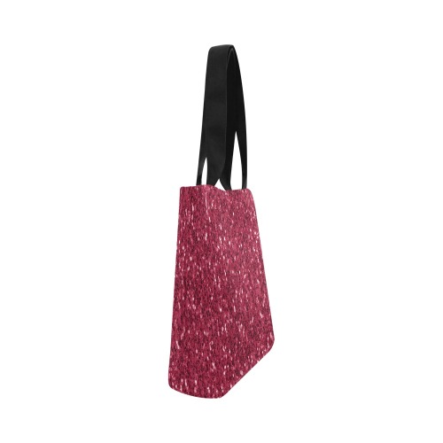 Magenta dark pink red faux sparkles glitter Canvas Tote Bag (Model 1657)
