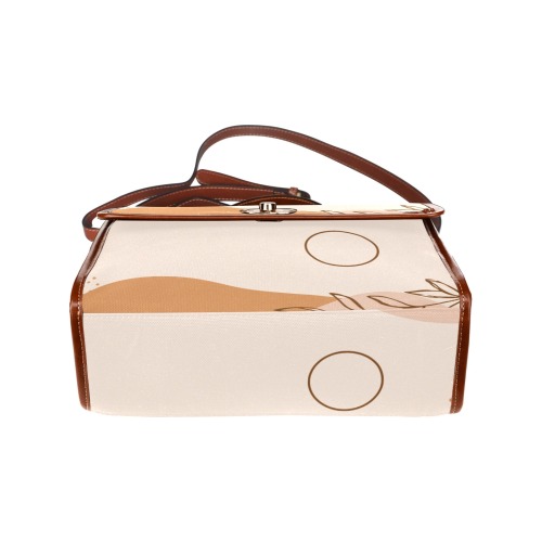 Brown and Peach Blob Organic Sale Waterproof Canvas Bag-Brown (All Over Print) (Model 1641)