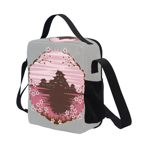Pink Blossom All Over Print Crossbody Lunch Bag for Kids (Model 1722)