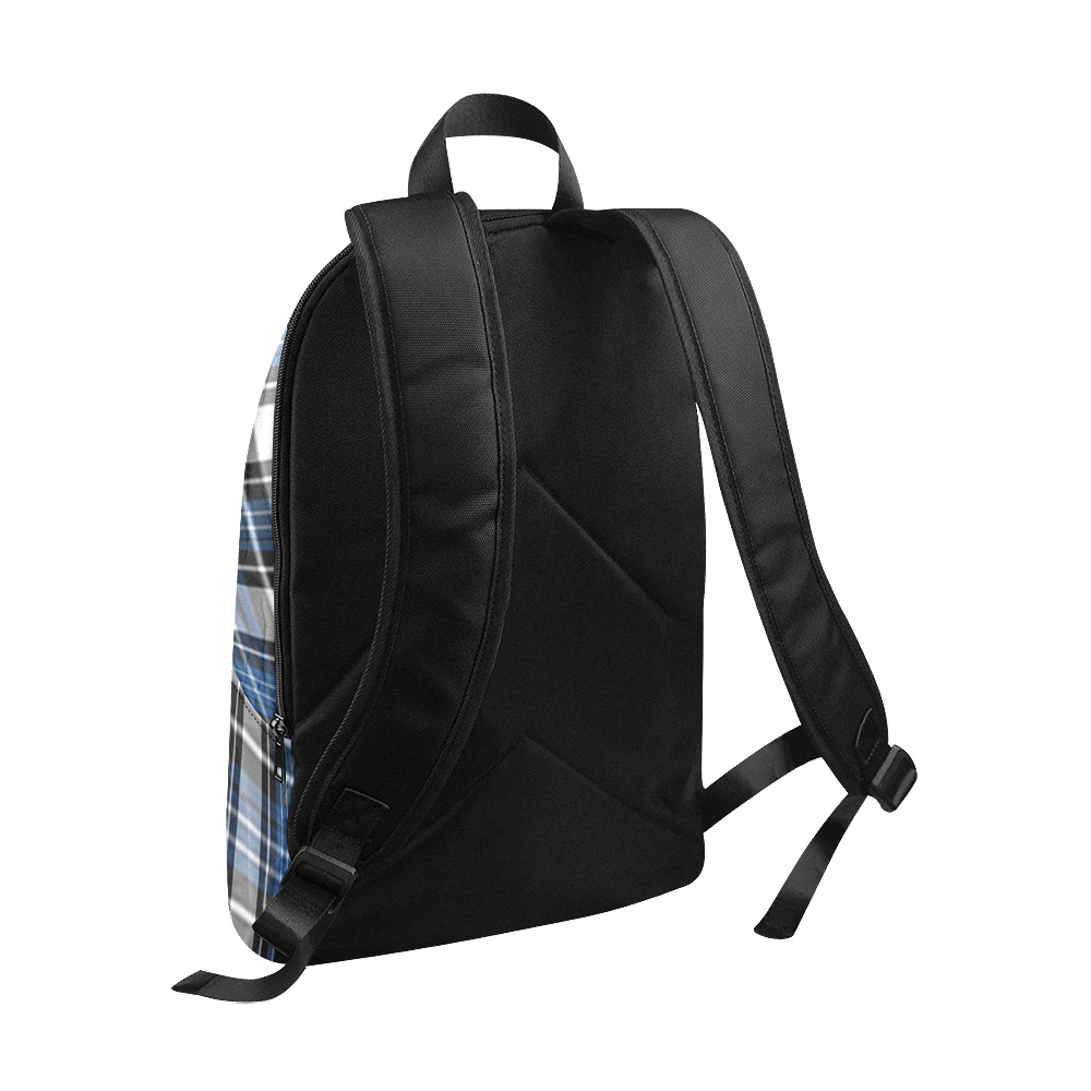 Blue Black Plaid Fabric Backpack for Adult (Model 1659)