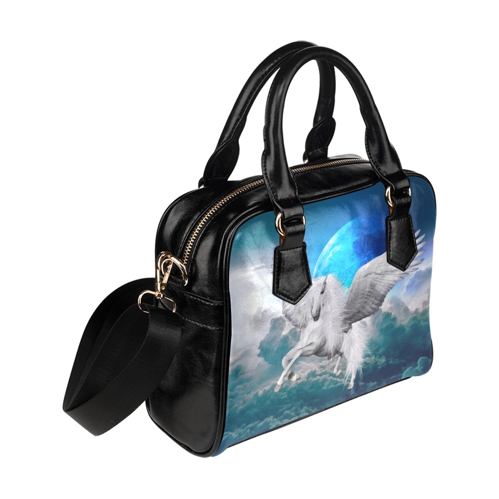 Unicorn and Magical Moon Shoulder Handbag (Model 1634)