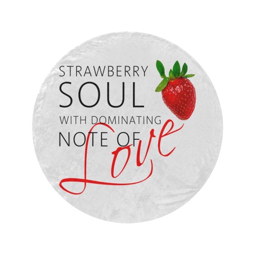 Strawberry Soul On White Circular Ultra-Soft Micro Fleece Blanket 60"