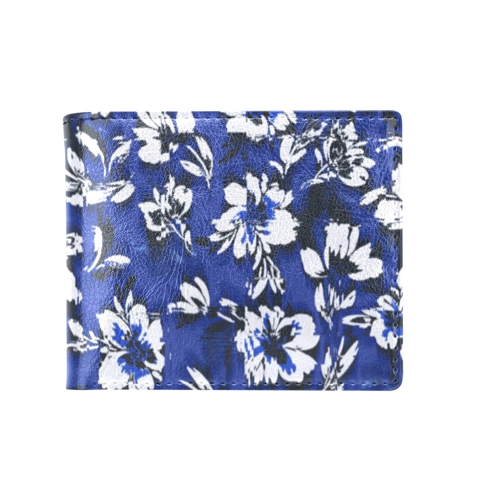 Flowery distortion mosaic Bifold Wallet with Coin Pocket (Model 1706)