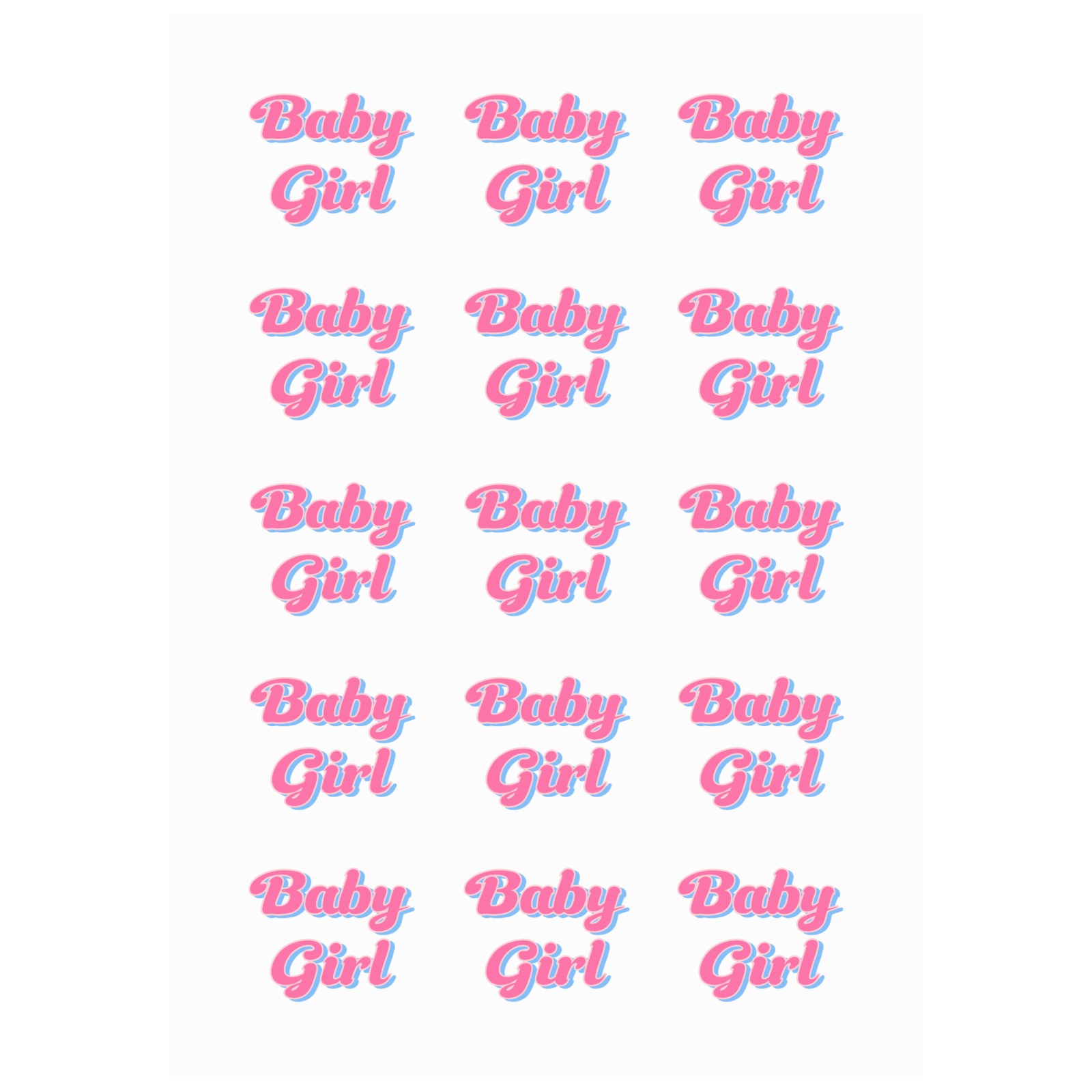 Baby Girl Temporary Tattoo Personalized Temporary Tattoo (15 Pieces)