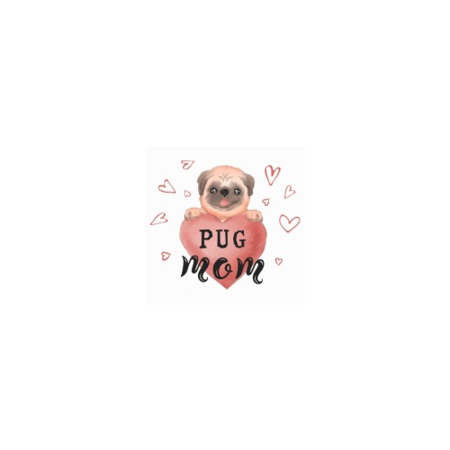 Pug Mom With Heart Personalized Temporary Tattoo (15 Pieces)