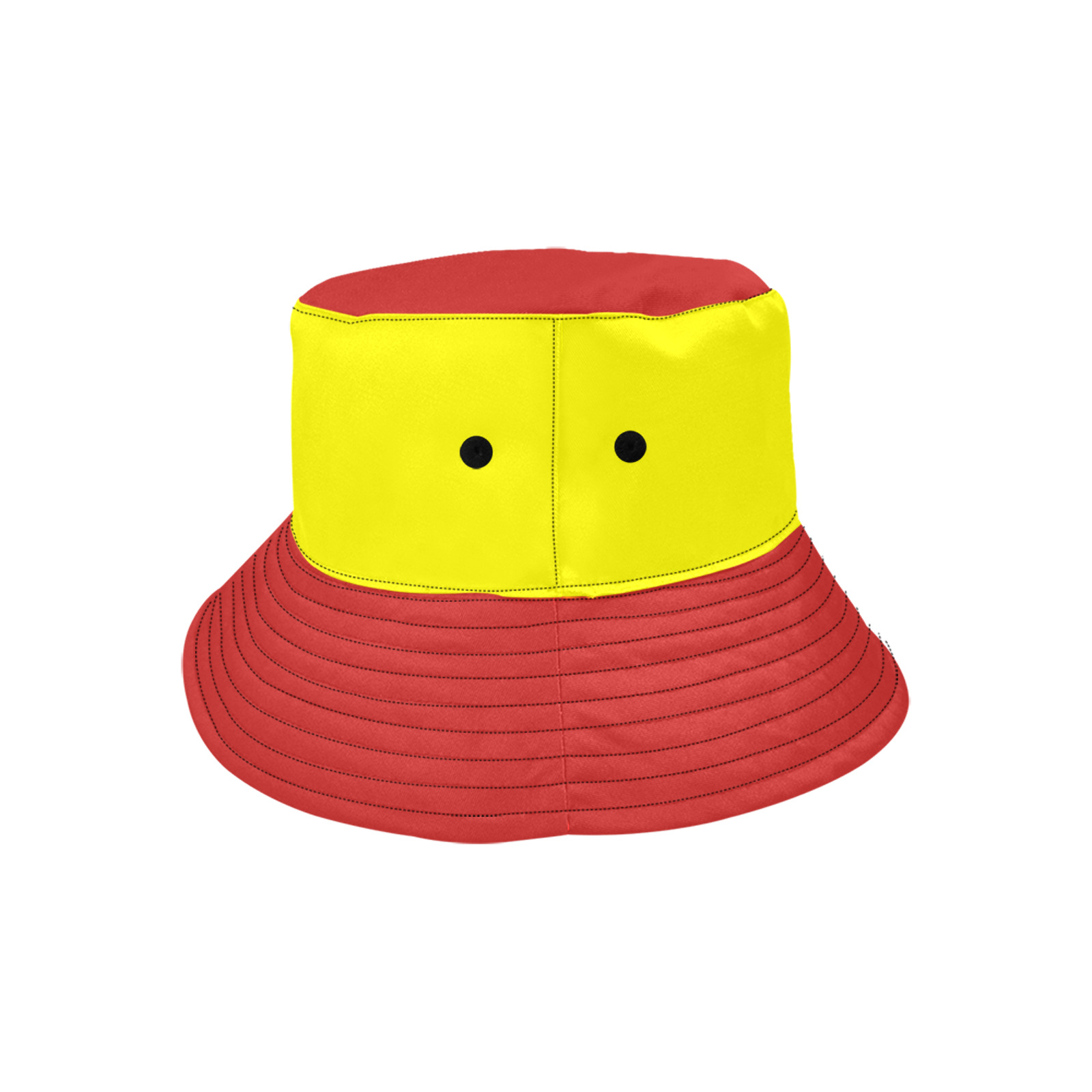 Two Tone Yellow and Red Unisex Summer Bucket Hat