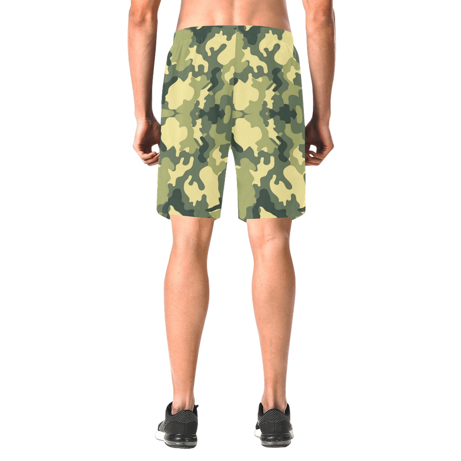Army Style by Fetishworld Men's All Over Print Elastic Beach Shorts (Model L20)