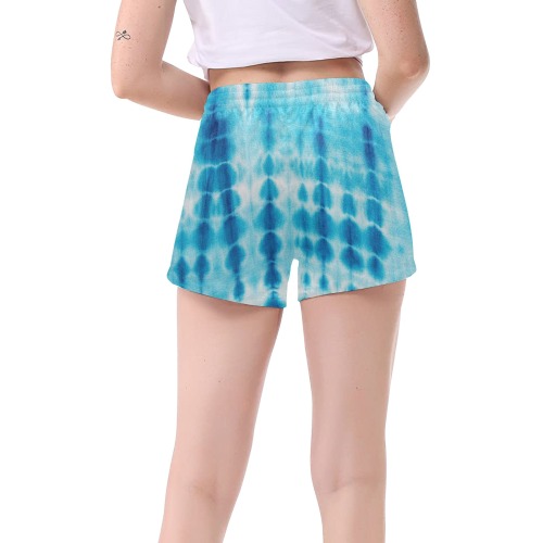 Blue Tie Dye Women's Mid-Length Board Shorts (Model L55)