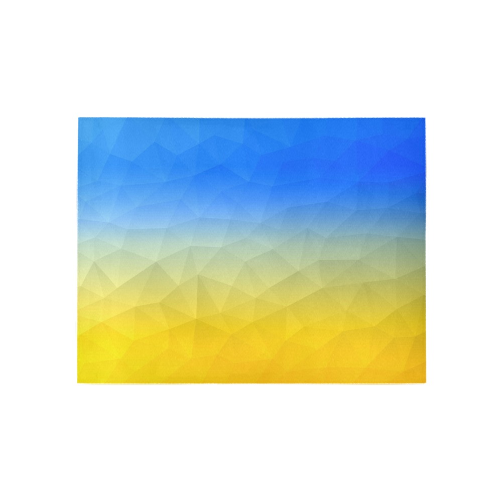 Ukraine yellow blue geometric mesh pattern Area Rug 5'3''x4'