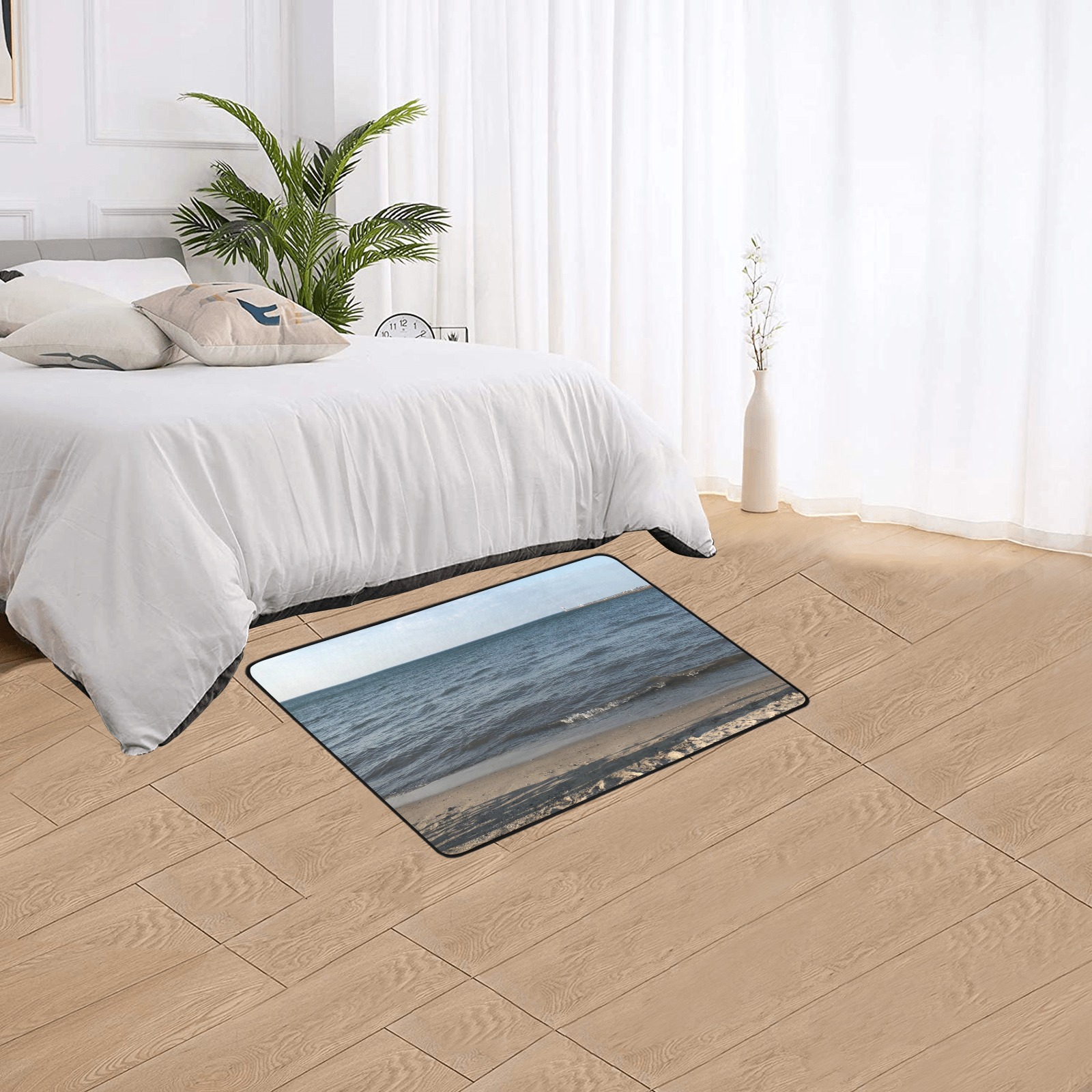 Beach Collection Area Rug with Black Binding 2'7"x 1'8‘’
