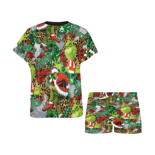 Green guy inspired Pattern lady short set Women's Short Pajama Set