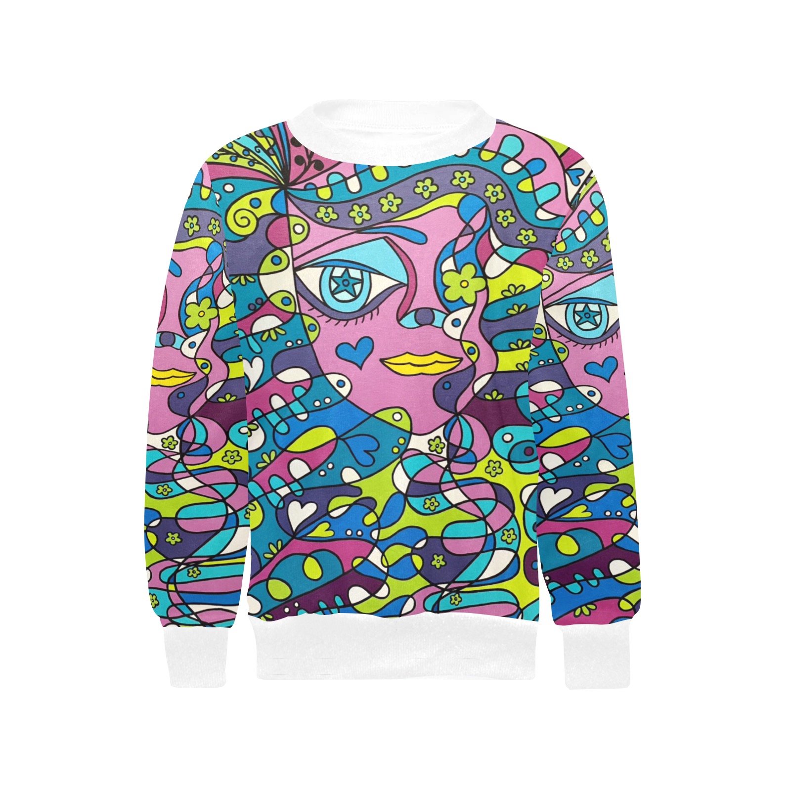 January Girls' All Over Print Crew Neck Sweater (Model H49)