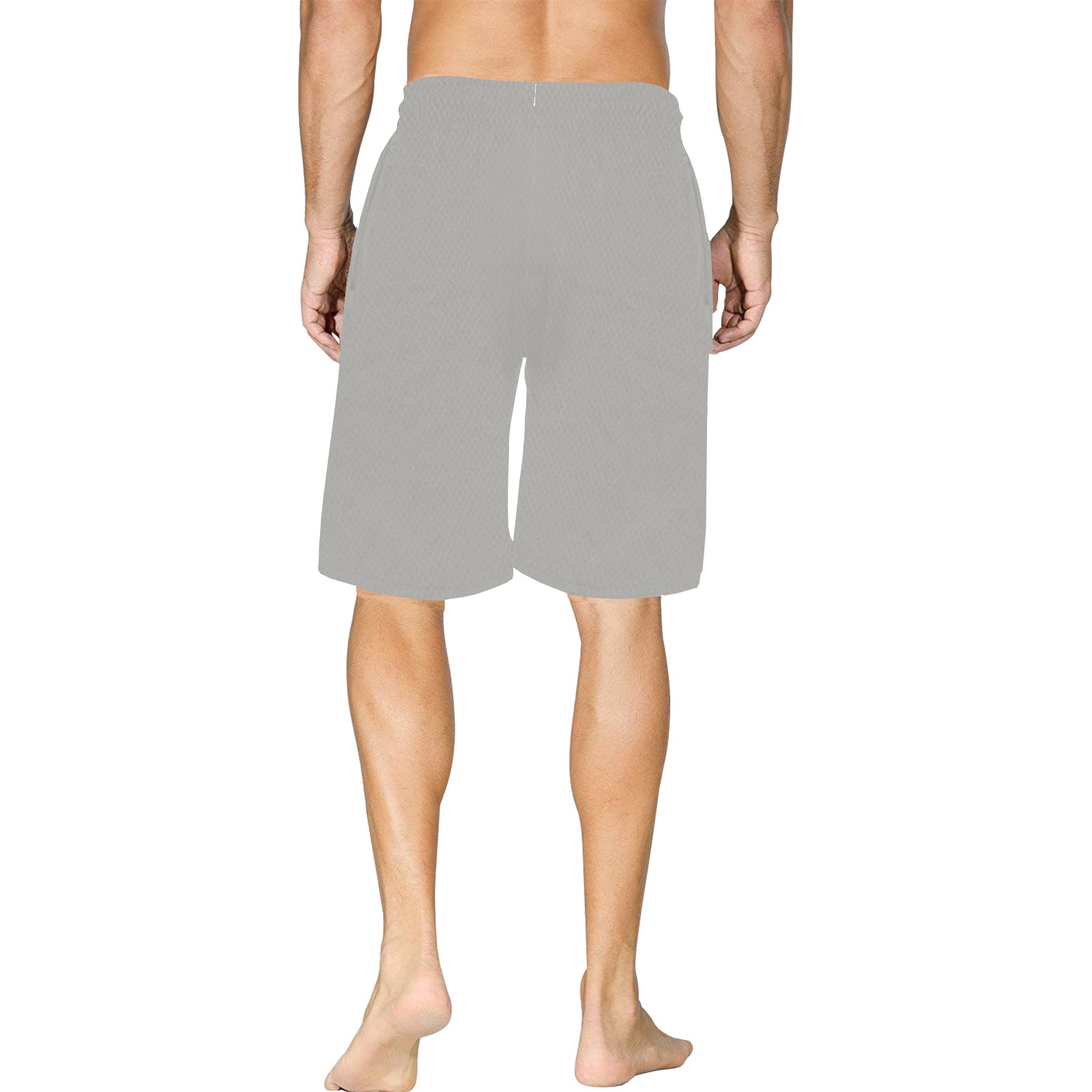 gray All Over Print Basketball Shorts with Pocket