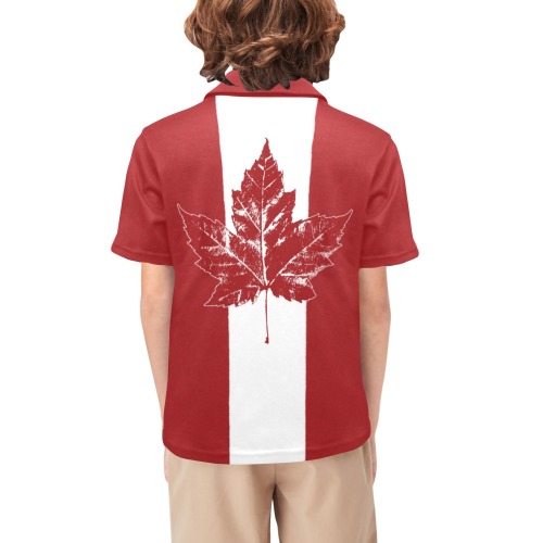 Boy's Cool Canada Team Shirts Big Boys' All Over Print Polo Shirt (Model T55)