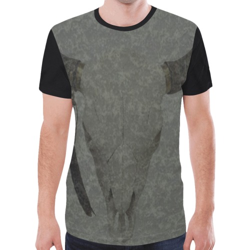 Cow Skull New All Over Print T-shirt for Men (Model T45)