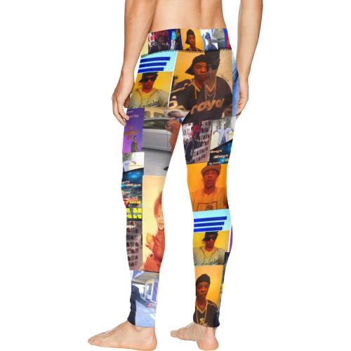 DIONIO Clothing - Tha Boogiewoogie Man Collage Workout Exercise Pants Men's All Over Print Leggings (Model L38)