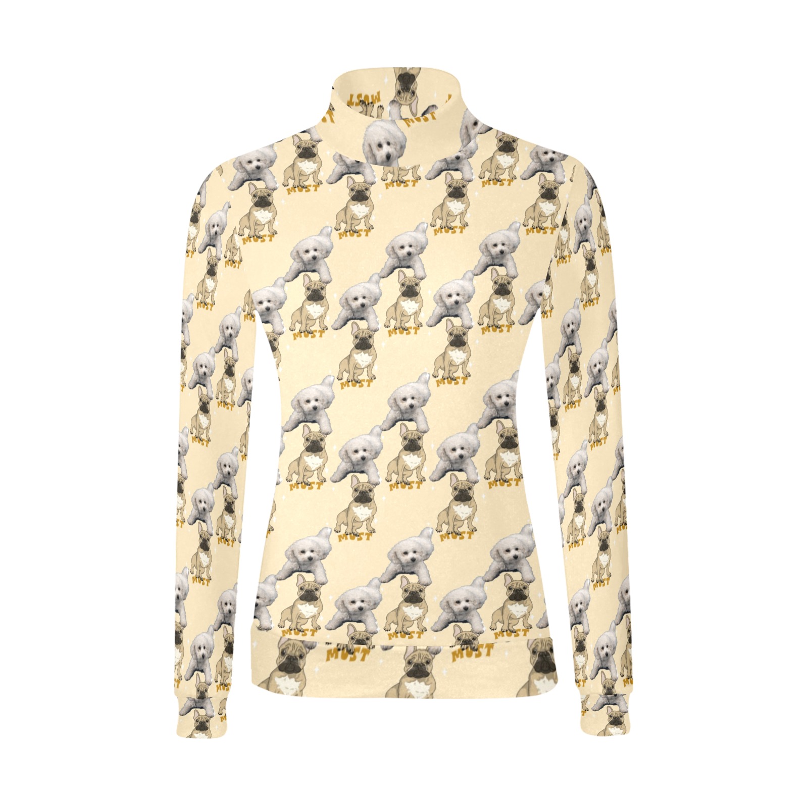 Dogs Women's All Over Print Mock Neck Sweatshirt (Model H43)